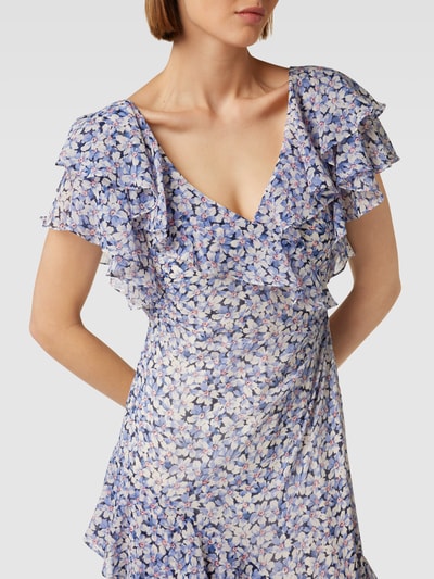 Lauren Ralph Lauren Avondjurk met all-over bloemenmotief, model 'BRAHIMA' Bleu - 3