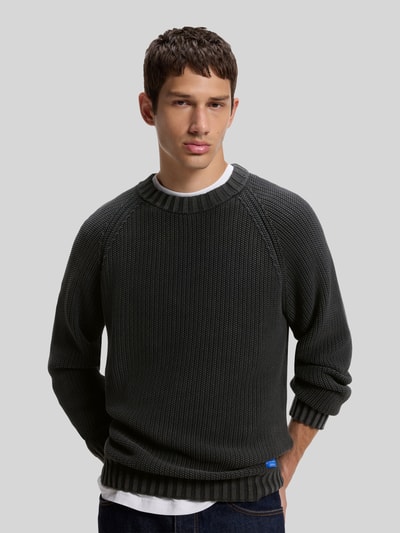 HUGO Blue Regular Fit Pullover mit Label-Patch BLACK 3