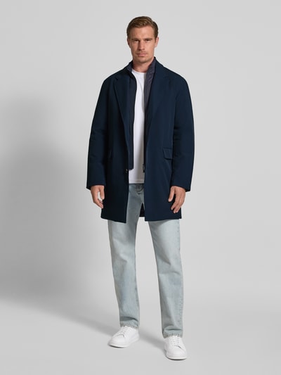 Tommy Hilfiger Regular fit lange jas met reverskraag, model 'DC PADDED PERFORMANCE COA' Marineblauw - 1