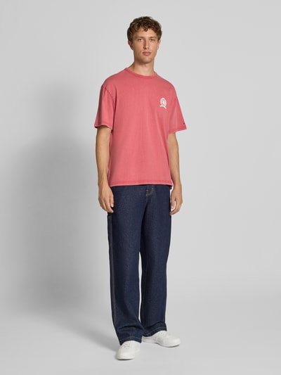 Tommy Jeans Relaxed Fit T-Shirt aus reiner Baumwolle Pink 1