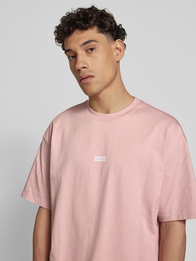 Hugo Blue T-Shirt mit Label-Print Modell 'Nalono' Rosa 3