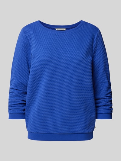 Tom Tailor Denim Getailleerd sweatshirt met elastisch structuurmotief Donkerblauw - 2