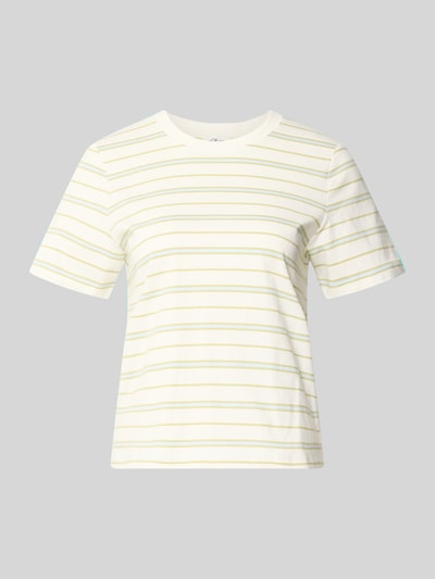 Productfoto, Regular Fit T-Shirt aus reiner Baumwolle van s.Oliver RED LABEL, all-over streeppatroon, ronde hals, korte mouwen, gemaakt van zuiver katoen, jersey.