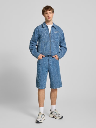 Karl Kani regular fit jack in denimlook met structuurpatroon Jeansblauw - 1