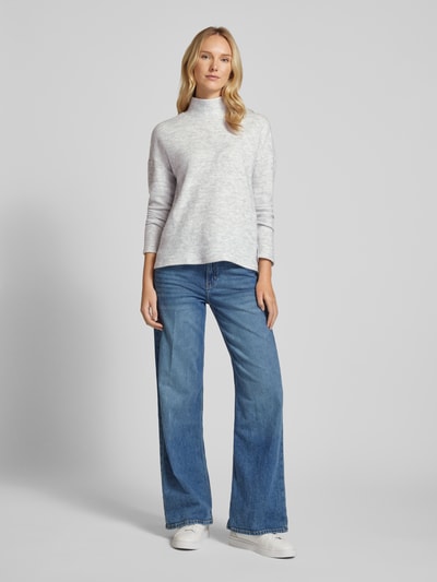 Vero Moda Loose Fit Pullover mit Stehkragen Modell 'EBBA' Hellgrau Melange 1