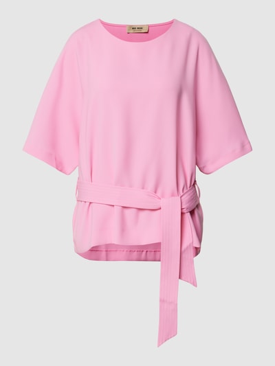 MOS MOSH Bluzka z materiałowym paskiem model ‘Rikas’ Różowy 2