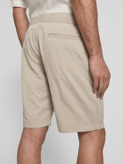 MCNEAL Korte regular fit broek met structuurmotief Ecru - 3