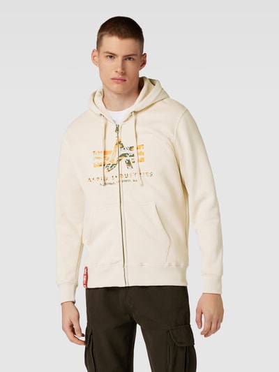 Alpha Industries Sweatjack met capuchon Offwhite - 4