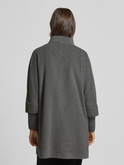 ICONS Cinzia Rocca Mantel aus Schurwolle mit Stehkragen Anthrazit Melange 5