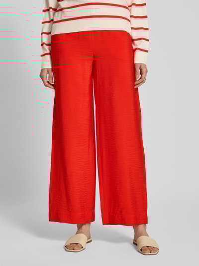 MSCH Copenhagen Straight Leg Stoffhose in Crinkle-Optik Modell 'Henra Ladonna' Rot 4