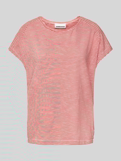 Armedangels T-Shirt mit geripptem Rundhalsausschnitt Modell 'ONELIAA' Rot 2