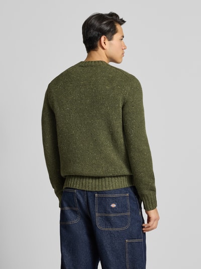 Marc O'Polo Denim Regular fit gebreide pullover van scheerwolmix Kaki - 5