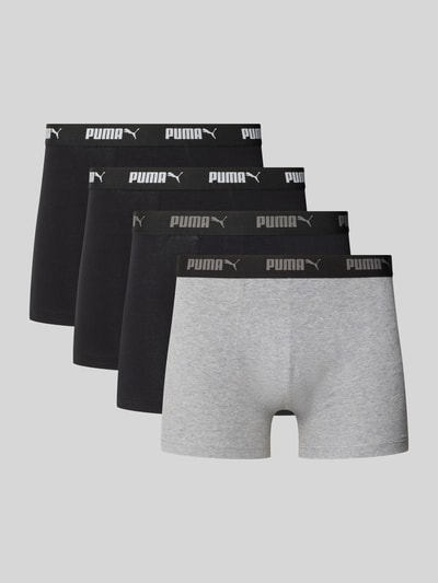 PUMA Trunks in een set van 4 met elastische band met logo Zwart - 1