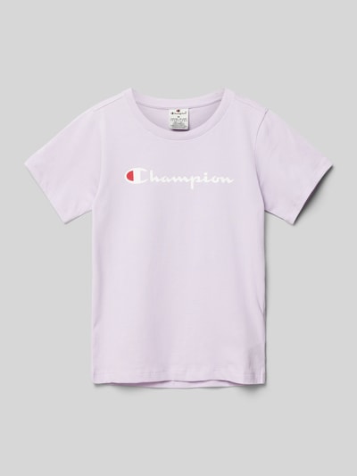 CHAMPION T-Shirt mit Label-Print Flieder 1