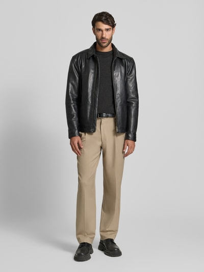 MCNEAL Strickpullover aus Baumwoll-Kaschmir-Mix mit Rundhalsausschnitt Dunkelgrau Melange 1