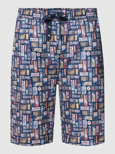 A Fish Named Fred Bermudas mit Allover-Muster Blau 1