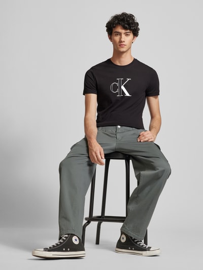 Calvin Klein Jeans T-shirt z nadrukiem z logo Czarny 1