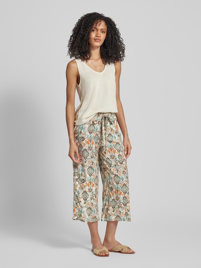 Soyaconcept Regular fit culotte met all-over print, model 'EMMALENE' Offwhite - 1