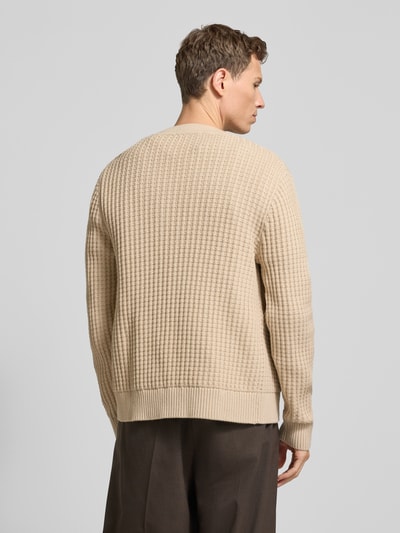 SELECTED HOMME Regular fit gebreid jack van puur katoen, model 'TOM' Offwhite - 5