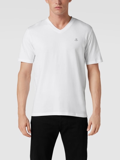 Marc O'Polo T-shirt met labelprint Wit - 4