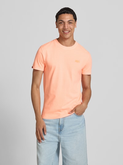 Superdry T-Shirt mit Rundhalsausschnitt und Label-Stitching Orange 4