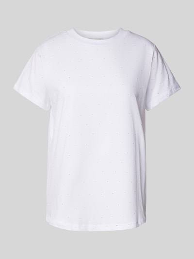 My Essential Wardrobe T-Shirt mit geripptem Rundhalsausschnitt Offwhite 2