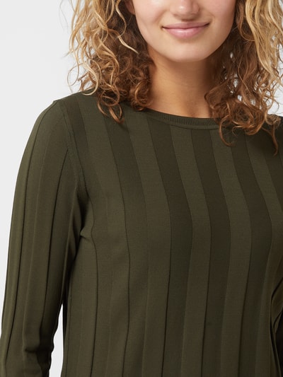 MaxMara Leisure Pullover mit Rippenstruktur  Oliv 3