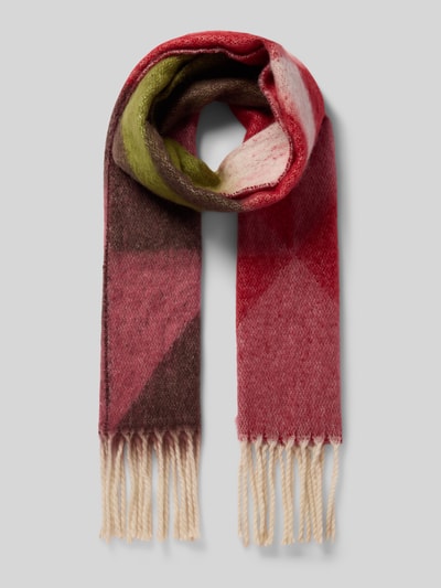 ICHI Sjaal met franjes, model 'IAMALFRID' Bordeaux - 1