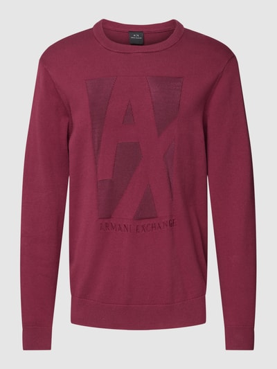 ARMANI EXCHANGE Strickpullover mit Strukturmuster Aubergine 2