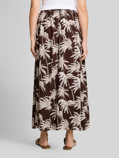 Tom Tailor Denim regular fit maxi-rok van pure viscose Chocoladebruin gemêleerd - 5