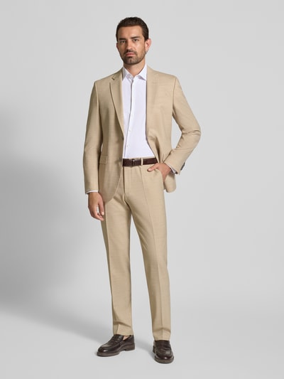 BOSS Regular fit pantalon met wol, model 'LEON' Beige - 1