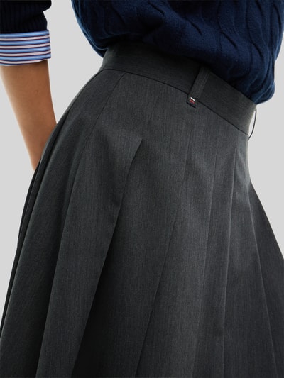 Tommy Hilfiger Regular Fit Midi-Rock aus Baumwoll-Mix Dunkelgrau 6