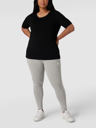 Adidas Originals Plus Legginsy PLUS SIZE z paskami w kontrastowym kolorze Średnioszary melanż 1