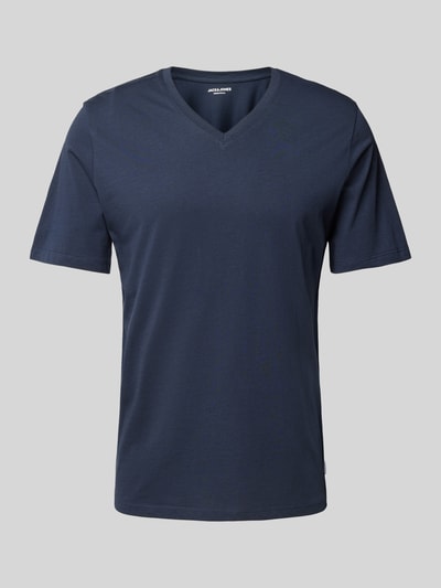 Jack & Jones T-shirt met labeldetail, model 'ORGANIC' Donkerblauw - 2