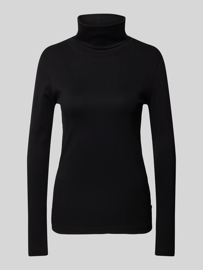 QS Longsleeve mit geripptem Rundhalsausschnitt Modell 'Rolli' Black 2