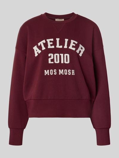 Produktfoto, Oversized Sweatshirt aus Viskose-Mix Modell 'Nima' von MOS MOSH, Mieszanka wiskozy z dodatkiem streczu, styl oversized, wykończenia elastyczne, naszywka z napisem