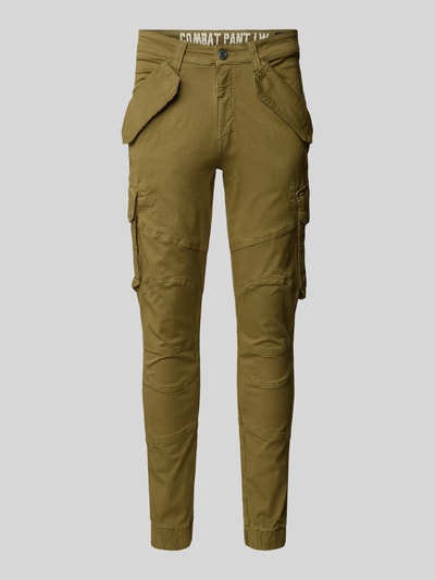 Alpha Industries Spodnie cargo o kroju tapered fit z kieszeniami z patką model ‘COMBAT PANT’ Oliwkowy 2