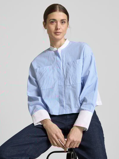 MAX&Co. Relaxed Fit Hemdbluse mit Stehkragen Modell 'CALA' Bleu 3