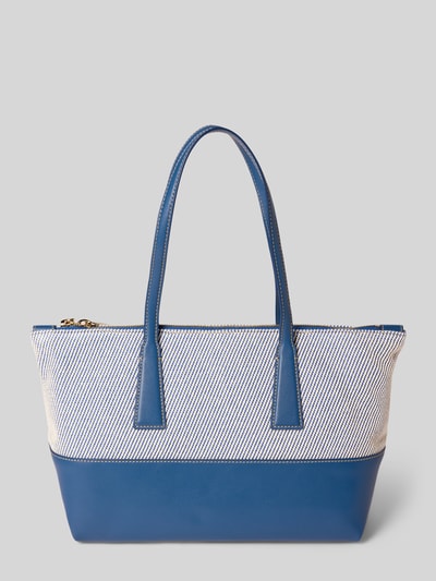 Produktfoto, Shopper mit Label-Detail Modell 'OLIVIA' von FURLA, Hauptfach mit Reißverschluss, Tragehenkel, oliv und blau, strukturierte Oberfläche, Maße: Breite 44 cm, Länge 24 cm, Tiefe 13 cm, Schulterriemenlänge 58 cm