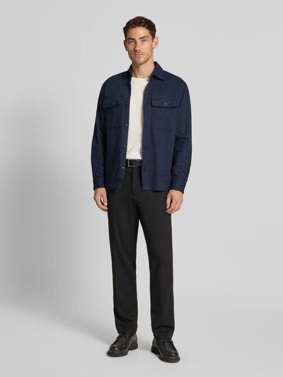 Jack & Jones Premium Regular Fit Freizeithemd mit Kentkragen Modell 'RAYLE' Marine 1