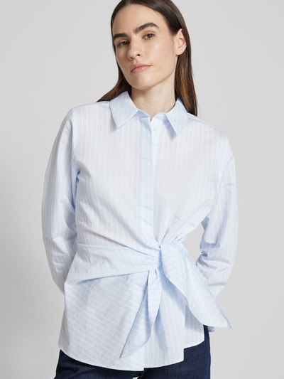 Someday Regular fit overhemdblouse met strikceintuur, model 'Zellissima' Bleu - 3