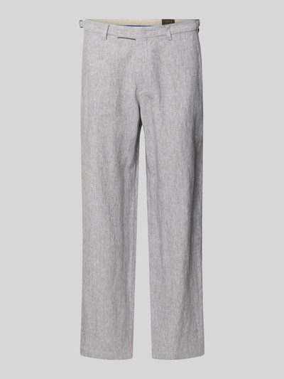 Produktfoto, Leinenhose mit französischen Eingrifftaschen von g1920 in Hellgrau, Straight Fit, feine Leinenstruktur, klare Linien, Herrenmode