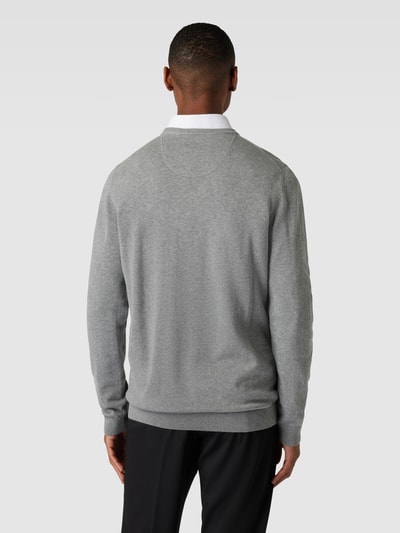 s.Oliver RED LABEL Gebreide pullover met V-hals Lichtgrijs - 5