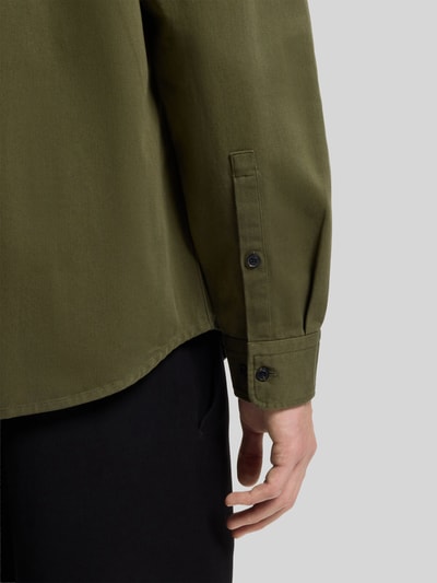 HUGO Straight Fit Hemdjacke aus Baumwolle Modell 'Egrin' Khaki 6