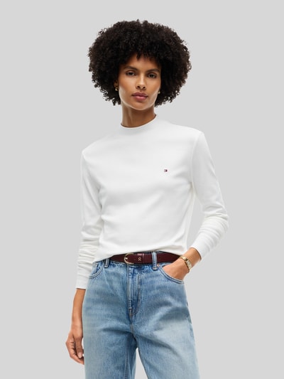 Tommy Hilfiger Slim Fit Langarmshirt aus reiner Baumwolle Ecru 4