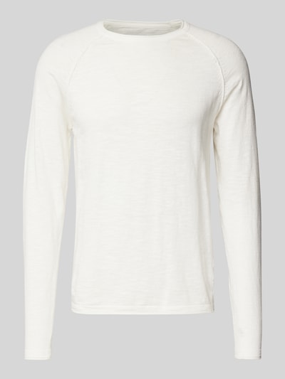 Jack & Jones Longsleeve mit geripptem Rundhalsausschnitt Modell 'BREEZE' Weiss 1