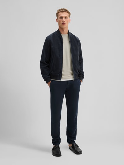 Marc O'Polo Regular Fit Lederjacke aus echtem Ziegenvelours Marine 1