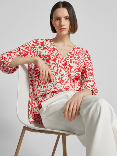 comma Blouse met all-over print Rood - 3