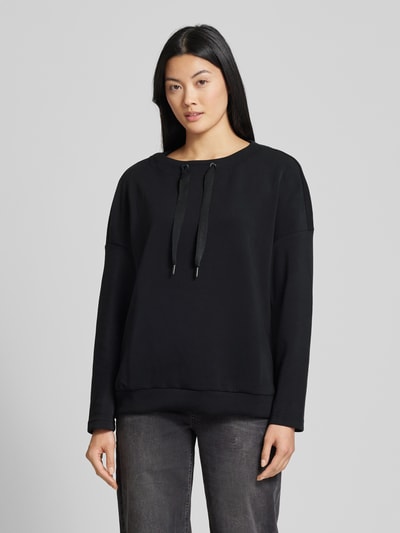 Street One Oversized Longsleeve mit gerippten Abschlüssen BLACK 4