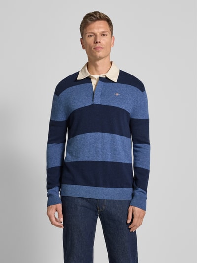 Gant Strickpullover mit Label-Stitching Dunkelblau 4